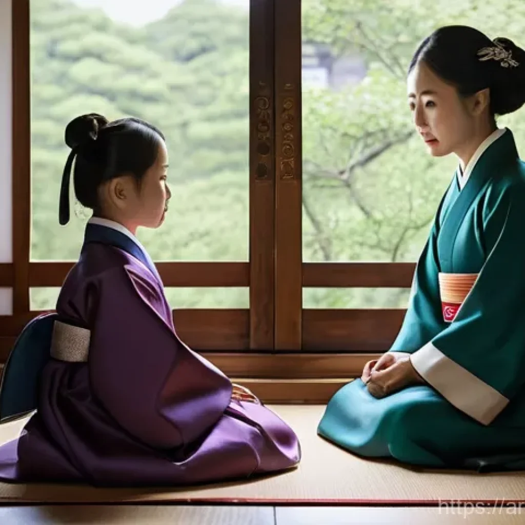 일제 강점기 일본인 관리자와 한국인 근로자의 관계 - **Prompt:** A poignant scene depicting a Korean family in the early 20th century under Japanese colo...