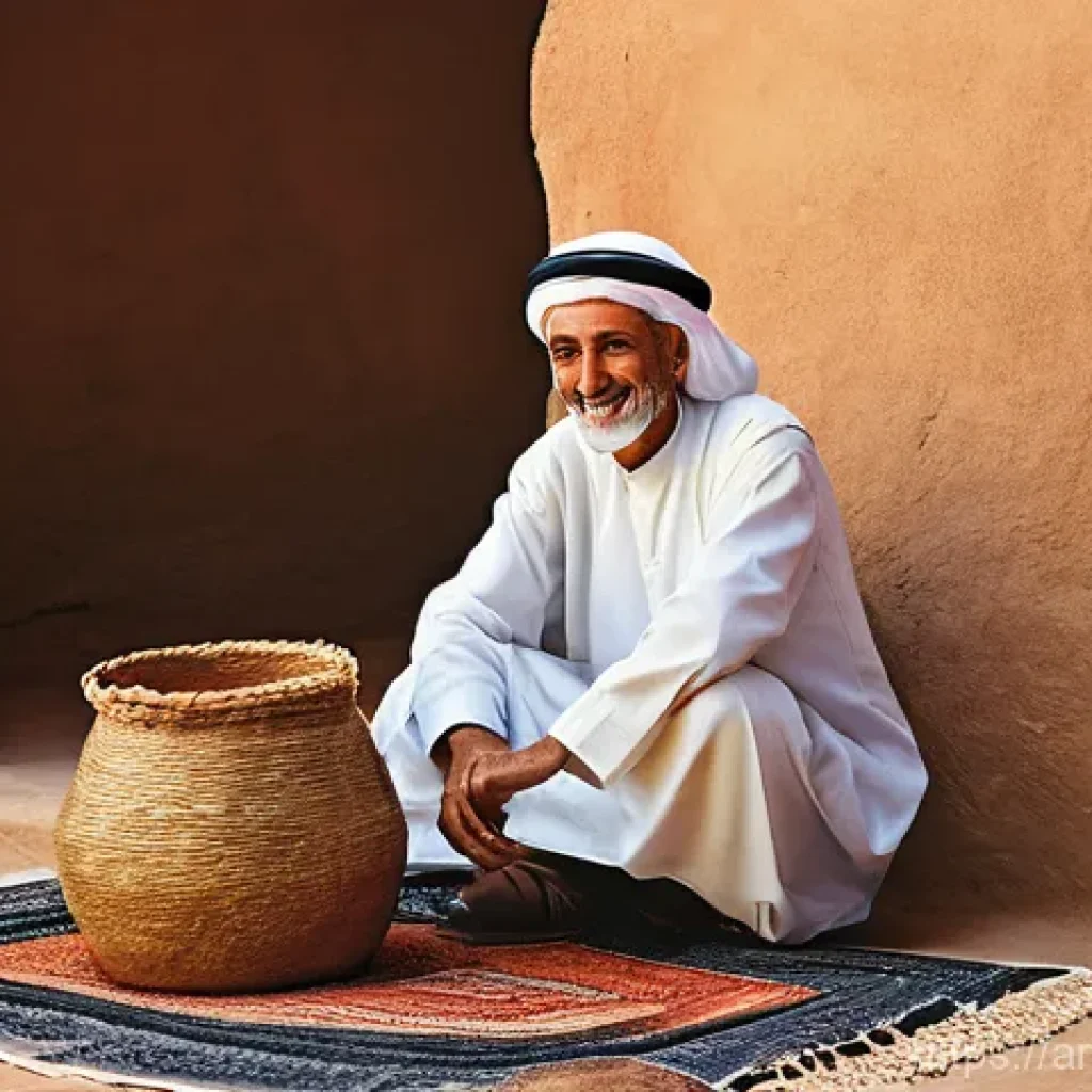 일제하 근무자들의 경제적 자립 - **Prompt:** "A dignified, elderly Arab man with a wise, warm smile, dressed in a clean, modest thobe...