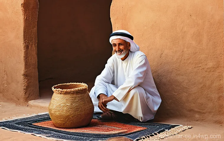 일제하 근무자들의 경제적 자립 - **Prompt:** "A dignified, elderly Arab man with a wise, warm smile, dressed in a clean, modest thobe...